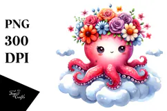 Cartoon-Style Vibrant Octopus PNG Product Image 1