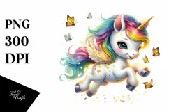 Colorful Baby Unicorn with Fireflies Product Image 1