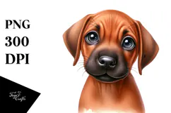 Baby Rhodesian Ridgeback with Big Eyes PNG Product Image 1