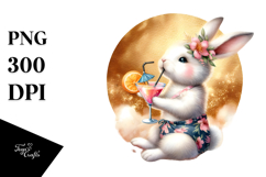 Happy Bunny with Beachwear, Transparent PNG Product Image 1