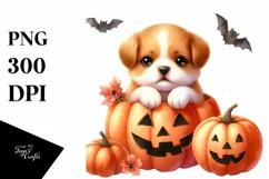 Cute Baby Puppy Halloween PNG Product Image 1