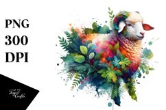 Abstract Watercolor Lamb Frame PNG Product Image 1