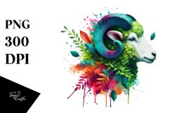 Abstract Watercolor Lamb Frame PNG Product Image 3