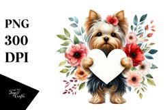 Doodled Flower with Terrier Heart PNG Product Image 1