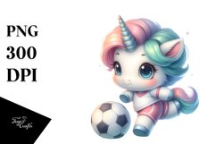 Cute Pastel Baby Unicorn Football Clipart Product Image 1