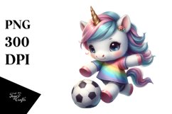 Cute Pastel Baby Unicorn Football Clipart Product Image 3
