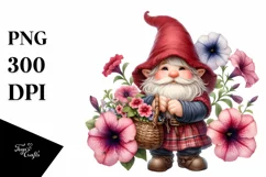 detailed cute gnome with flower basket Product Image 3