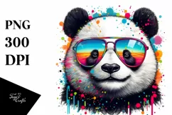 Colorful Panda with Sunglasses | Sublimation | Clipart Product Image 3