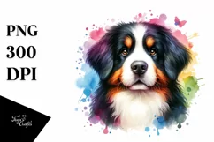 Colorful Mountain Dog Watercolor Product Image 1