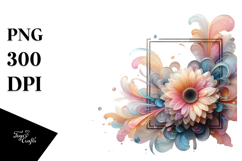 Abstract Pastel Gerbera PNG Product Image 1
