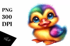 Colorful Smiling Baby Duck Clipart Product Image 3