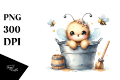 Baby Bee in a Bucket Clipart Product Image 1