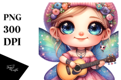 Magical Fairy with Tiny Guitar PNG Product Image 1