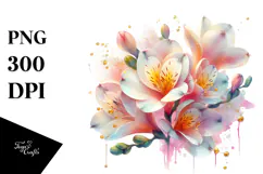 Freesia with Golden Insertions PNG Product Image 1