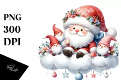 Pastel Santa with Gnomes PNG Product Image 3