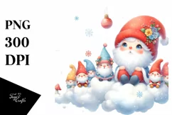 Pastel Santa with Gnomes PNG Product Image 3