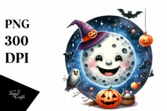 Funny Halloween Moon Spooky Night Sky | Clipart Product Image 3