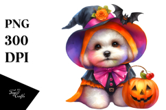 Cute Baby Dog Halloween Drawing Product Image 1