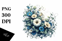 Morning Glory Artistic Scene | Sublimation | Clipart Product Image 3