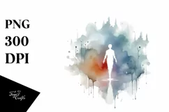 Simple Watercolor Phantom Clipart PNG Product Image 3
