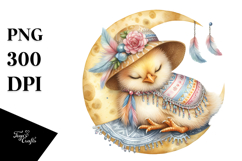 Boho Baby Chicken Dressed for Summer PNG Product Image 1