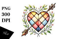 Heart with Stained &amp; Arrow, PNG Product Image 1