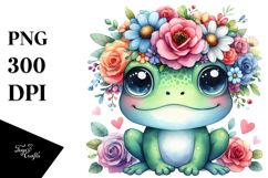 Colorful Frog Flower Crown Clipart Product Image 1