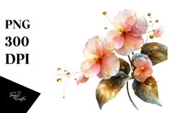 Impatiens Watercolor Splash PNG Product Image 1