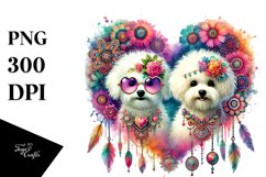 Bichon Frise Double Tail Heart PNG Product Image 1