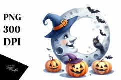 Funny Halloween Moon Spooky Night Sky | Clipart Product Image 1