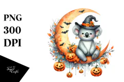 Koala Dressed for Halloween Sitting, High-Res PNG Product Image 1
