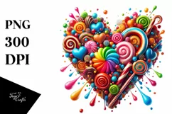 Colorful Heart in Dr. Seuss Style, PNG Product Image 1