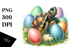 Digital Watercolor Baby Turtle PNG Product Image 1