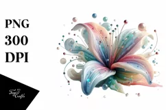 -like Lily, Watercolor Splash PNG Product Image 1