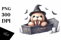 Cute Baby Walrus Halloween PNG Product Image 3