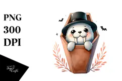 Cute Baby Walrus Halloween PNG Product Image 1