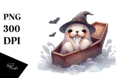 Cute Baby Walrus Halloween PNG Product Image 1
