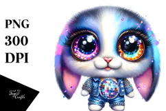 Cute Baby Rabbit with Big Eyes PNG Product Image 1