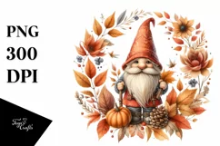 Detailed Autumn Gnome PNG Product Image 3