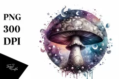 Detailed Mushroom Watercolor Splash PNG Product Image 3