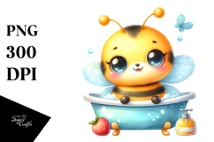 Colorful Baby Bee in Bathtub | Clipart Product Image 1