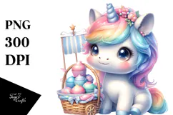 Cute Unicorn Gardening Clipart Product Image 1