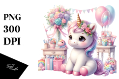 Cute Unicorn Gardening Clipart Product Image 1