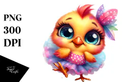 Vibrant Goofy Cute Chicken PNG Product Image 1