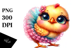 Vibrant Goofy Cute Chicken PNG Product Image 1