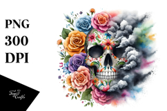 Colorful Skull Flower PNG Product Image 1