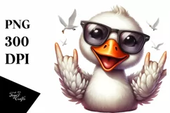 Smiling Swan Sunglasses Rocker Sign | Sublimation | Clipart Product Image 3