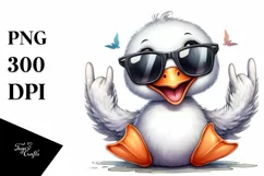 Smiling Swan Sunglasses Rocker Sign | Sublimation | Clipart Product Image 1