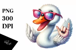 Smiling Swan Sunglasses Rocker Sign | Sublimation | Clipart Product Image 1