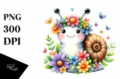 Smiling Baby Snail | Sublimation | Clipart Product Image 1